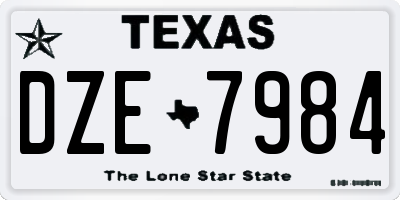 TX license plate DZE7984