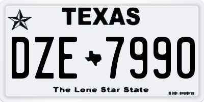 TX license plate DZE7990