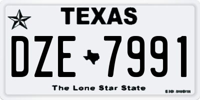 TX license plate DZE7991