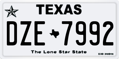 TX license plate DZE7992