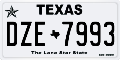 TX license plate DZE7993
