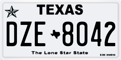 TX license plate DZE8042