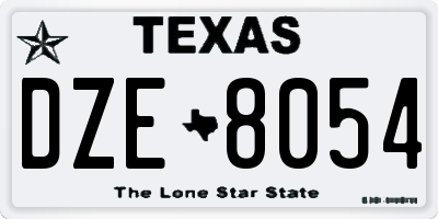 TX license plate DZE8054