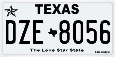 TX license plate DZE8056