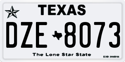 TX license plate DZE8073