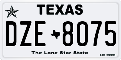 TX license plate DZE8075