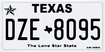 TX license plate DZE8095