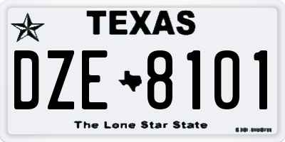 TX license plate DZE8101