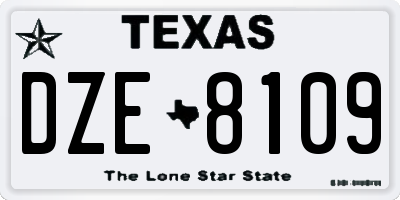 TX license plate DZE8109