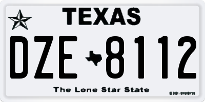 TX license plate DZE8112