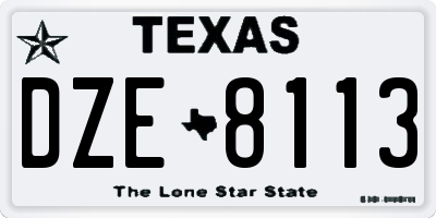 TX license plate DZE8113