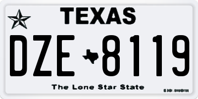 TX license plate DZE8119