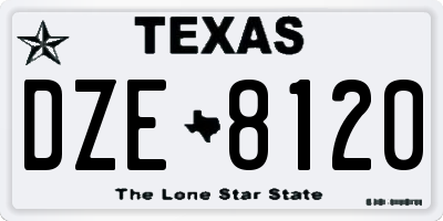 TX license plate DZE8120