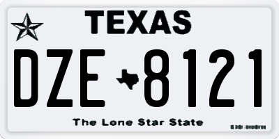 TX license plate DZE8121