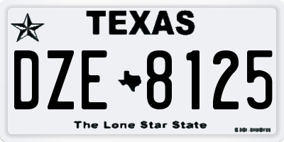 TX license plate DZE8125