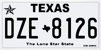 TX license plate DZE8126