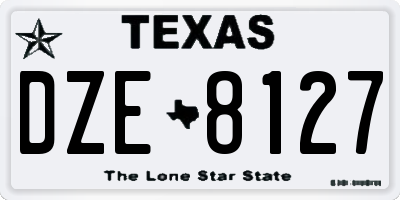 TX license plate DZE8127