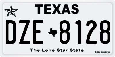 TX license plate DZE8128