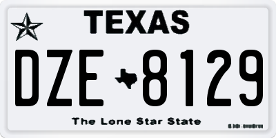 TX license plate DZE8129