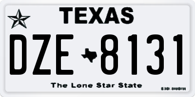 TX license plate DZE8131