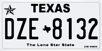 TX license plate DZE8132