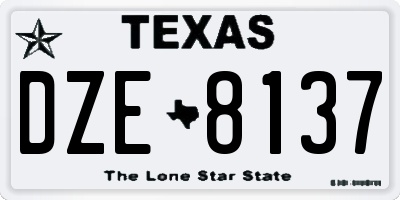 TX license plate DZE8137