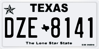 TX license plate DZE8141