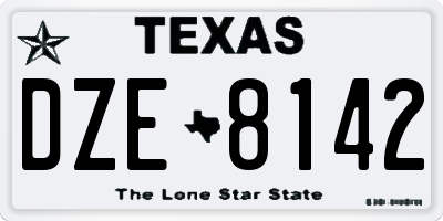 TX license plate DZE8142