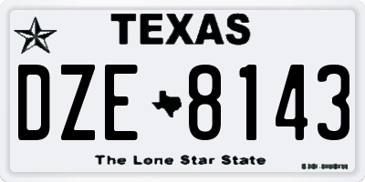 TX license plate DZE8143