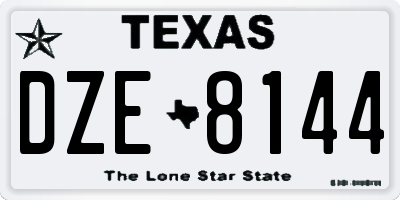 TX license plate DZE8144