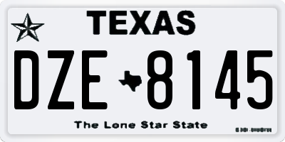 TX license plate DZE8145