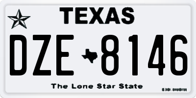 TX license plate DZE8146