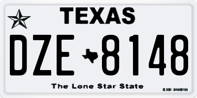 TX license plate DZE8148