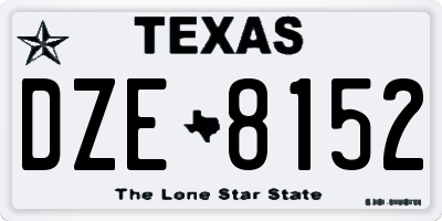 TX license plate DZE8152