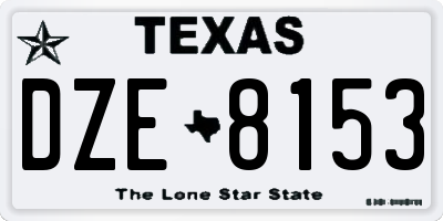 TX license plate DZE8153