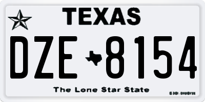 TX license plate DZE8154