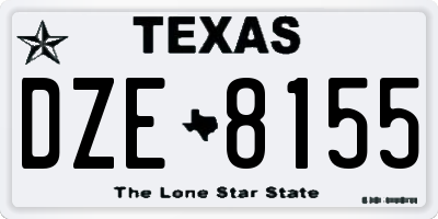 TX license plate DZE8155