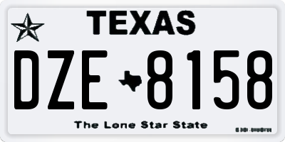 TX license plate DZE8158