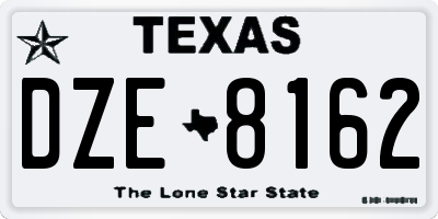 TX license plate DZE8162