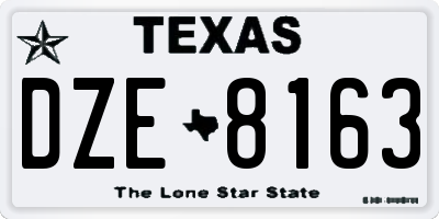 TX license plate DZE8163