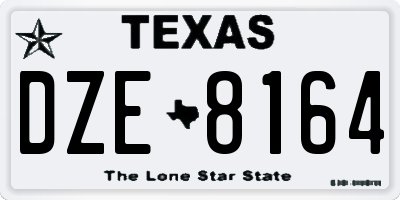 TX license plate DZE8164
