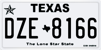 TX license plate DZE8166
