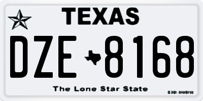TX license plate DZE8168