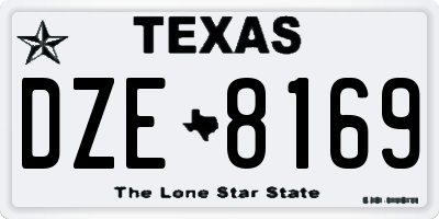TX license plate DZE8169
