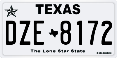 TX license plate DZE8172