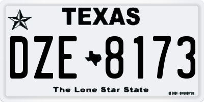 TX license plate DZE8173