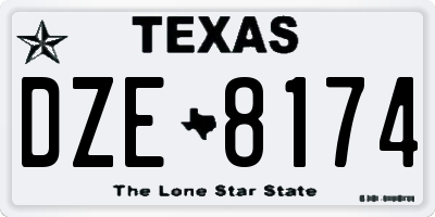 TX license plate DZE8174
