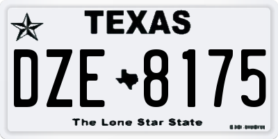 TX license plate DZE8175