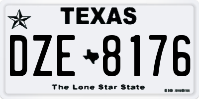 TX license plate DZE8176