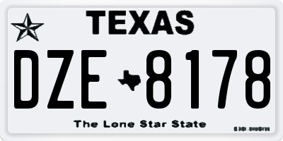 TX license plate DZE8178